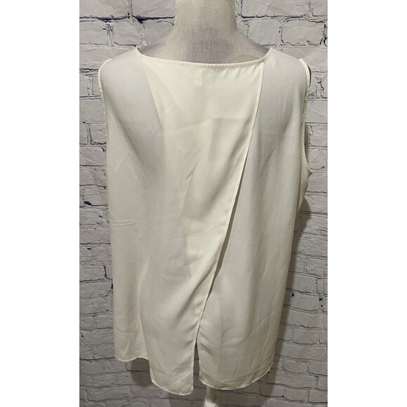 Black Label by Chico's Blouse Womens Cream Sleevless Blouse Size 2/L/12 - Picture 3 of 7